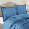 100% Egyptian Cotton 3Pc Duvet Set, King Size - 3Pc (1pc Duvet Cover + 2Pc Pillowcases), Hotel Quality 800 TC, 600 GSM,Blue Heaven, (90"x102") view 3
