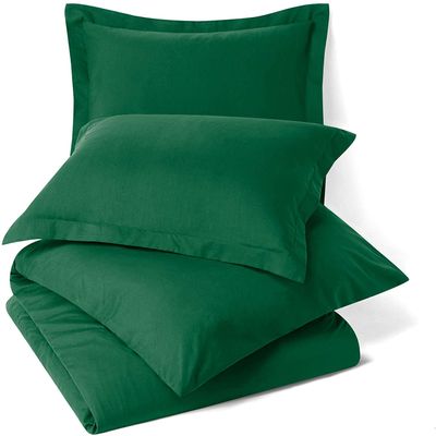 100% Egyptian Cotton 3Pc Duvet Set, King Size - 3Pc (1pc Duvet Cover + 2Pc Pillowcases), Hotel Quality 800 TC, 600 GSM,Hunter Green, (90"x102")