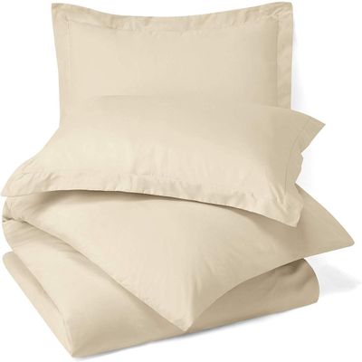 100% Egyptian Cotton 3Pc Duvet Set, King Size - 3Pc (1pc Duvet Cover + 2Pc Pillowcases), Hotel Quality 800 TC, 600 GSM,Beige Cream, (90"x102")