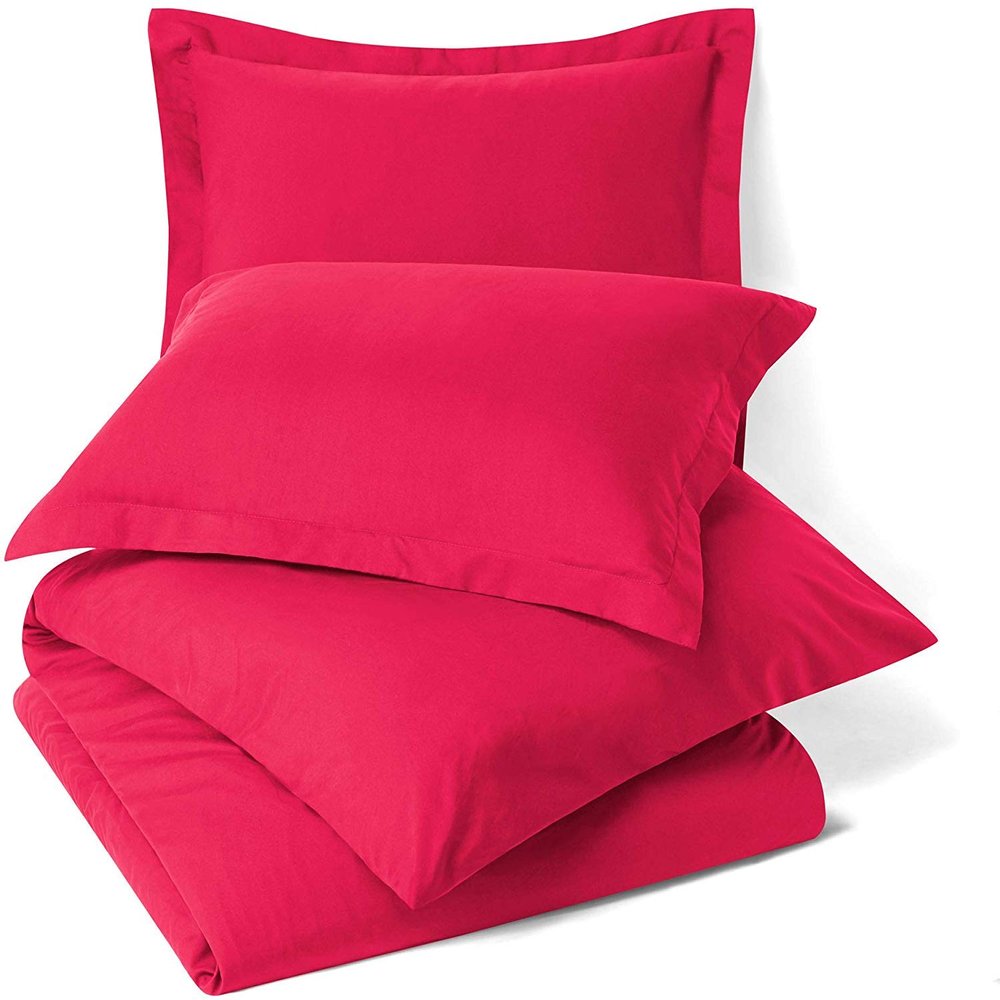 100% Egyptian Cotton 3Pc Duvet Set, King Size - 3Pc (1pc Duvet Cover + 2Pc Pillowcases), Hotel Quality 800 TC, 600 GSM,Hot Pink, (90"x102")