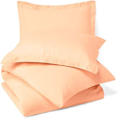 100% Egyptian Cotton 3Pc Duvet Set, King Size - 3Pc (1pc Duvet Cover + 2Pc Pillowcases), Hotel Quality 800 TC, 600 GSM,Peach, (90"x102")