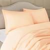 100% Egyptian Cotton 3Pc Duvet Set, King Size - 3Pc (1pc Duvet Cover + 2Pc Pillowcases), Hotel Quality 800 TC, 600 GSM,Peach, (90"x102") view 3