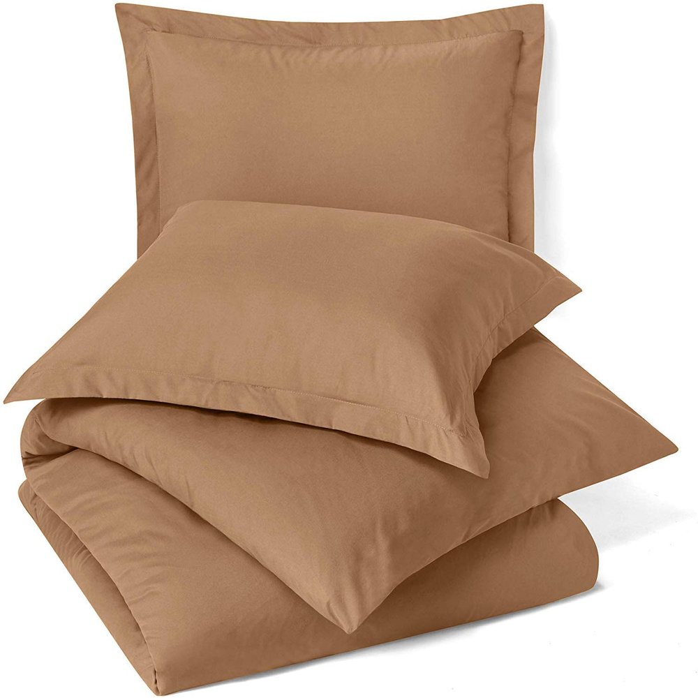 100% Egyptian Cotton 3Pc Duvet Set, King Size - 3Pc (1pc Duvet Cover + 2Pc Pillowcases), Hotel Quality 800 TC, 600 GSM,Mocha Light Brown, (90"x102")