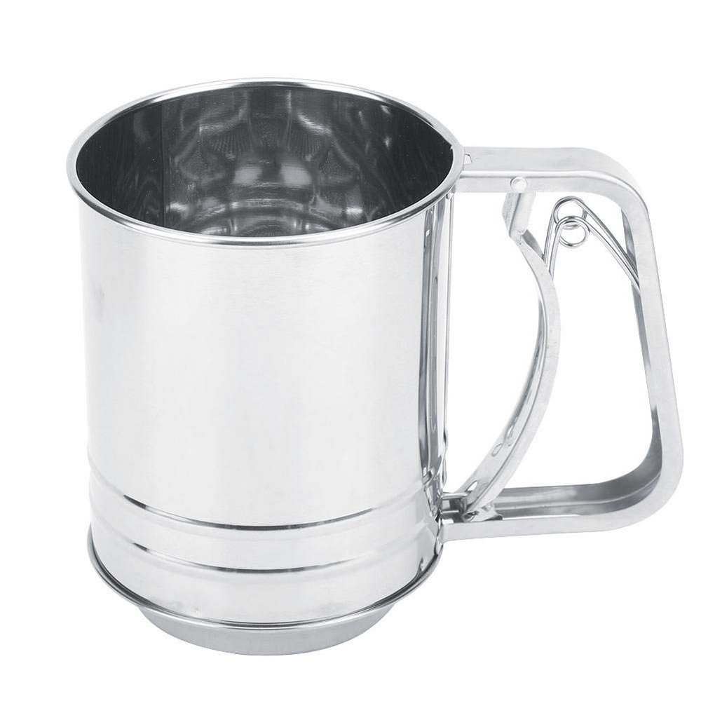 Powder Sifter Stainless Steel Flour Powder Sugar Shaker Double Layer Fine Mesh Sieve Spices Strainer Handheld Baking Tool