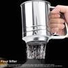 Powder Sifter Stainless Steel Flour Powder Sugar Shaker Double Layer Fine Mesh Sieve Spices Strainer Handheld Baking Tool view 3