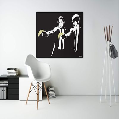 Banksy Pulp Fiction Movie Art Poster - Retro Vintage Film Decor Samuel L Jackson Print - Tarantino Home Room Wall Black Gift