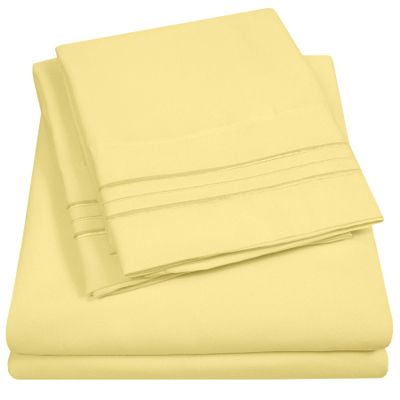 1500 Supreme Collection Twin XL Sheet Sets Pale Yellow - 3 Piece Bed Sheets and Pillowcase Set for Twin XL Mattress - Extra Soft, Elastic Corner Straps, Deep Pocket Sheets, Twin XL Pale Yellow