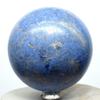 2.75" Peruvian Blue Dumortierite Sphere Natural Sparkling Quartz Mineral Polished Crystal Decor Stone Ball + Stand view 2