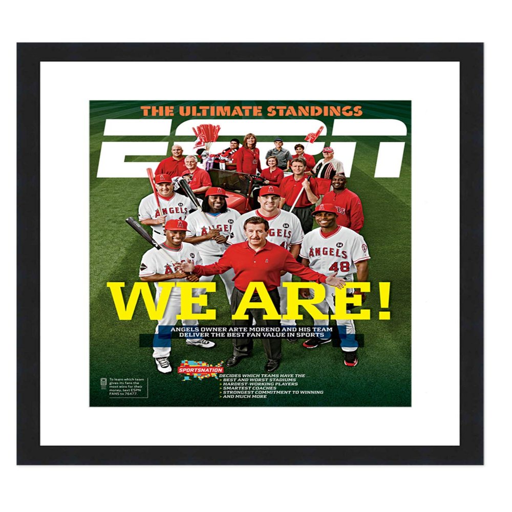 CountryArtHouse ESPN Magazine Display Solid Wood Frame - Complete with Acrylic, Backing, and White Mat - Fits Any Magazine Measuring 10" x 12"