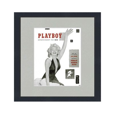 Playboy Magazine Modern Solid Wood Picture Frame - Acrylic, Backing, and Grey Mat - Showcase Any Magazine Measuring 8 1/4" x10 7/8"