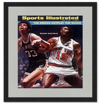 CountryArtHouse Sports Illustrated (1970's) Magazine Solid Wood Frame - Acrylic, Backing, and Grey Mat - Display Any Magazine Measuring 8 1/4"x11"