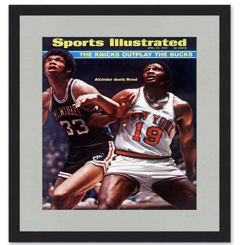CountryArtHouse Sports Illustrated (1970's) Magazine Solid Wood Frame - Acrylic, Backing, and Grey Mat - Display Any Magazine Measuring 8 1/4"x11"