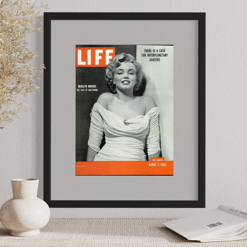 CountryArtHouse LIFE Magazine Solid Wood Picture Frame For Medium Sized 10.5" x 14" | Gray Mat 3" Wide for Outer Frame Size 13.5x17