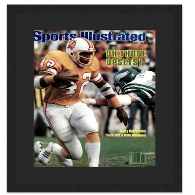 CountryArtHouse Sports Illustrated (1980's) Magazine Display Solid Wood Frame - Acrylic, Backing, and Black Mat - Fits Magazine Size 8 1/8" x10 7/8"