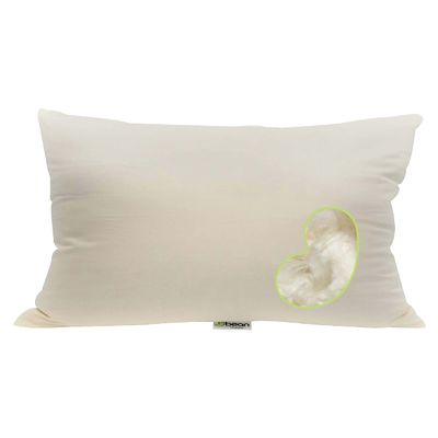 Bean Products Euro Size Premium Kapok Pillow - Breathable, Eco-Friendly and Durable Organic Cotton Fabric Neck Pillow - Soft and Supportive for Neck Support and Comfort - Made in The USA, 14" x 22"