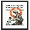 Saturday Evening Post Magazine Display Solid Wood Frame - UV Acrylic, Backing, and White Mat - Fits Magazines Sized 10.75" x 13.75" view 1