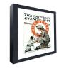 Saturday Evening Post Magazine Display Solid Wood Frame - UV Acrylic, Backing, and White Mat - Fits Magazines Sized 10.75" x 13.75" view 2