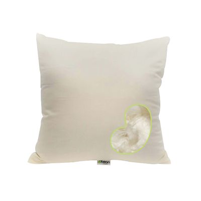 Bean Products Euro Size Premium Kapok Pillow - Breathable, Eco-Friendly and Durable Organic Cotton Fabric Neck Pillow - Soft and Supportive for Neck Support and Comfort - Made in The USA, 18" x 18"