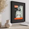 CountryArtHouse LIFE Magazine Solid Wood Picture Frame for Media Sized 10.5" x 13.5" | Black Mat 3" wide | Outer Frame Size 14x17 view 2