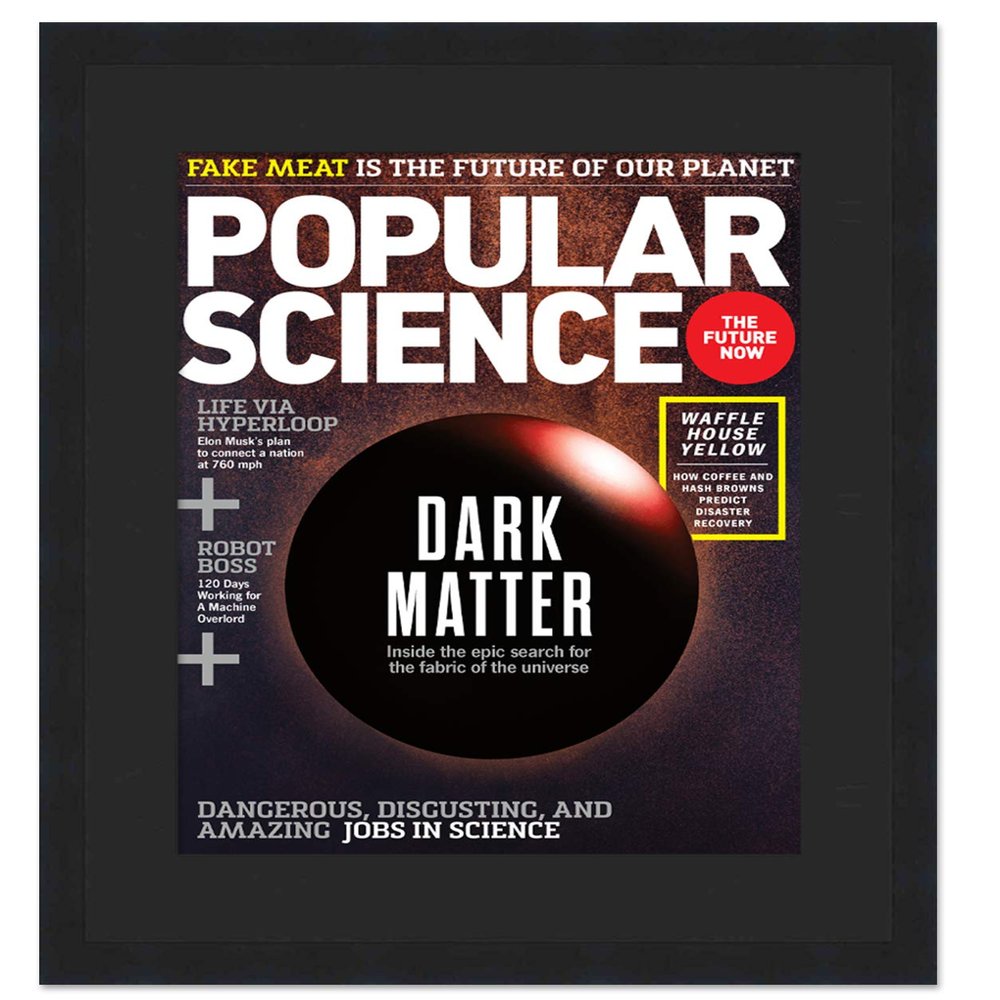 CountryArtHouse Popular Science Magazine Display Solid Wood Frame - Acrylic, Backing, and Black Mat - Fits Any Magazine Measuring 8" x 11"