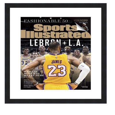 CountryArtHouse Sports Illustrated (94-Current) Magazine Display Solid Wood Frame - Acrylic, Backing, and White Mat - Fits Magazine Size 8" x10 1/2"
