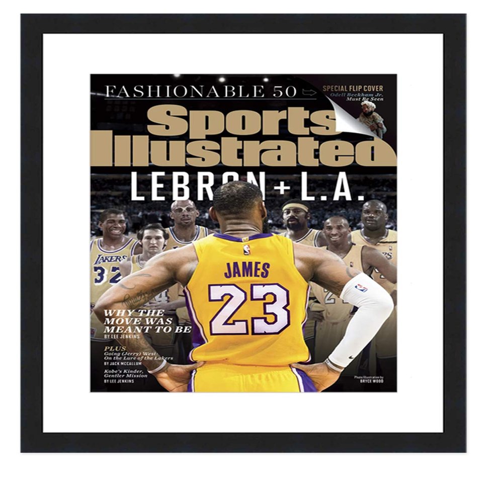 CountryArtHouse Sports Illustrated (94-Current) Magazine Display Solid Wood Frame - Acrylic, Backing, and White Mat - Fits Magazine Size 8" x10 1/2"
