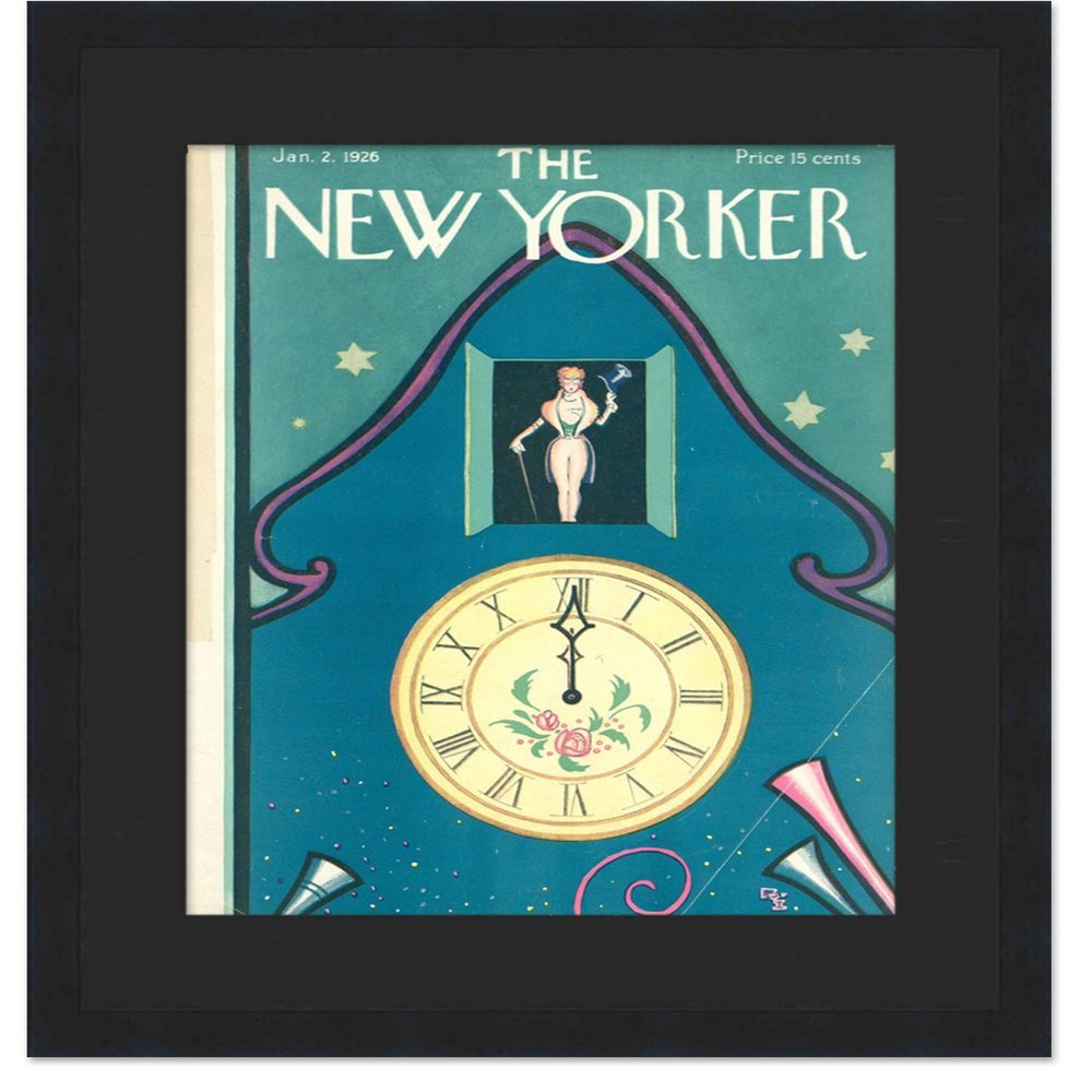 CountryArtHouse The New Yorker Magazine Solid Wood Picture Frame - UV Acrylic, Backing, and Black Mat - Fits Magazines Measuring 8 5/8" x 11 5/8"