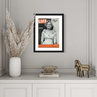 CountryArtHouse LIFE Magazine Solid Wood Picture Frame - Complete with Acrylic, Backing, and White Mat - Display Any Magazine Sized 10.5" x 14"