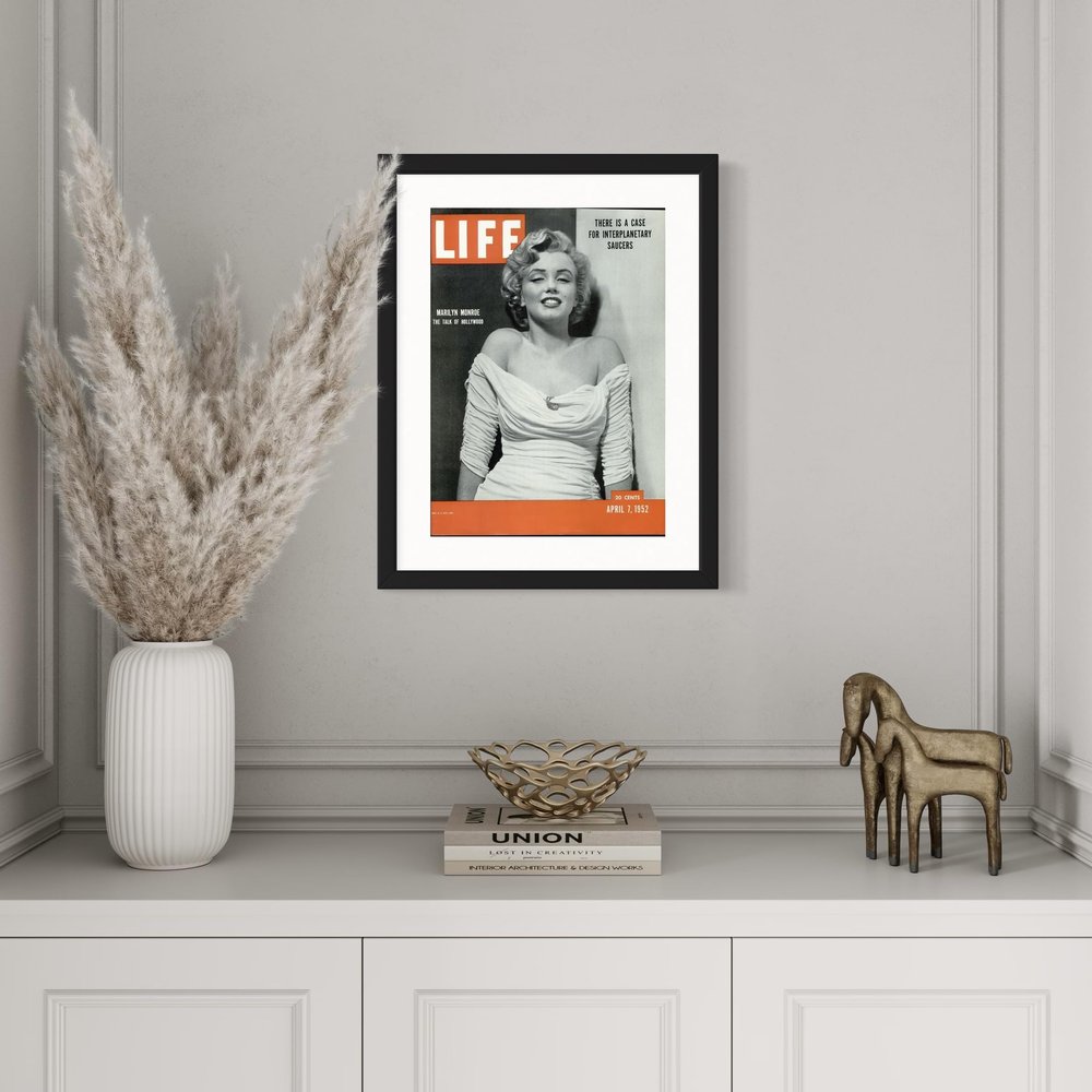 CountryArtHouse LIFE Magazine Solid Wood Picture Frame - Complete with Acrylic, Backing, and White Mat - Display Any Magazine Sized 10.5" x 14"