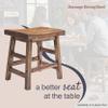 Alaterre Furniture Durango 20-Inch Tall Industrial Wood Dining Stool - Table or Extra Seat - Unique Rustic Industrial Style and Comfort - Farmhouse, Solid Wood Furniture view 4