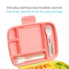 Munchkin Lunch Bento Box for Kids and Toddlers, Includes Stainless Steel Utensils, BPA-Free, 18 Months and Up, Pink/Green/Yellow view 3