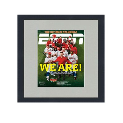 CountryArtHouse ESPN Magazine Display Solid Wood Frame - Complete with Acrylic, Backing, and Grey Mat - Fits Any Magazine Measuring 10" x 12"