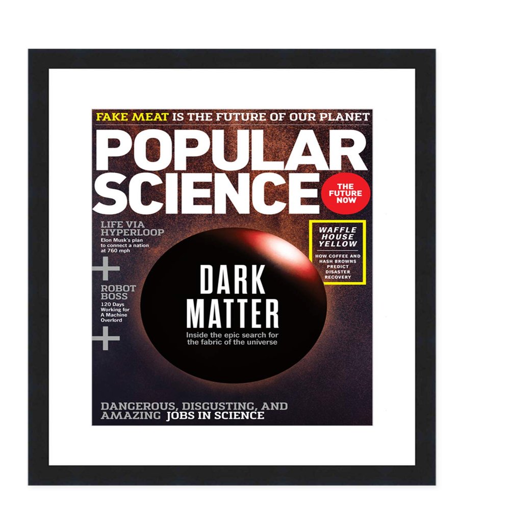 CountryArtHouse Popular Science Magazine Display Solid Wood Frame - Acrylic, Backing, and White Mat - Fits Any Magazine Measuring 8" x 11"