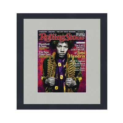 CountryArtHouse Rolling Stone Magazine Solid Wood Frame (pub.1980-2008 and 7/18-Current) - Acrylic, Backing, Gray Mat - Fits Magazine Size 10"x12"