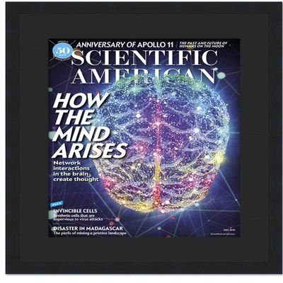 CountryArtHouse Scientific American Magazine Solid Wood Frame - Complete with Acrylic, Backing, and Black Mat - Display Magazines Sized 8"x11"
