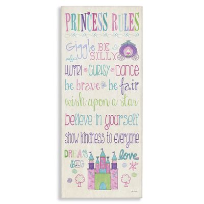 The Kids Room by Stupell Princess Rules With Castle And Carriage Canvas Wall Art, Multi-Color