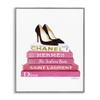 Stupell Industries 'Glam Pink Fashion Books Pump Heels', Framed Giclee Art, Gray, 16 x 20 Inches, Easy to Hang and Sturdy, Made in USA, by Amanda Greenwood view 1