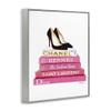 Stupell Industries 'Glam Pink Fashion Books Pump Heels', Framed Giclee Art, Gray, 16 x 20 Inches, Easy to Hang and Sturdy, Made in USA, by Amanda Greenwood view 2