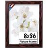 US Art Cherry 8x36 Picture Frame .75" Inch Wide - Cherry Wall Decor Handmade Solid Wood Frames with Preinstalled Hangers and UV Blocking Plexiglass 36x8 Frame view 1