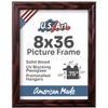 US Art Cherry 8x36 Picture Frame .75" Inch Wide - Cherry Wall Decor Handmade Solid Wood Frames with Preinstalled Hangers and UV Blocking Plexiglass 36x8 Frame view 2