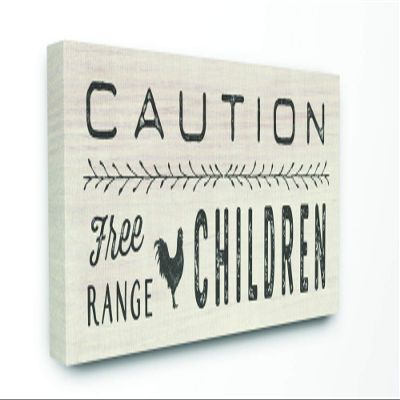 The Stupell Home Dcor Collection Caution Free Range Children Canvas Wall Art, 17x40, Multi-Color