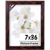 US Art Cherry 7x36 Picture Frame .75" Inch Wide - Cherry Wall Decor Handmade Solid Wood Frames with Preinstalled Hangers and UV Blocking Plexiglass 36x7 Frame view 1