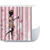 Amagical Cute Flower Fairy Girl 3 Piece Pink Bathroom Mat Set Shower Curtain Set Bath Mat Contour Mat Fabric Shower Curtain with 12 Hooks view 2