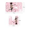 Amagical Cute Flower Fairy Girl 3 Piece Pink Bathroom Mat Set Shower Curtain Set Bath Mat Contour Mat Fabric Shower Curtain with 12 Hooks view 4