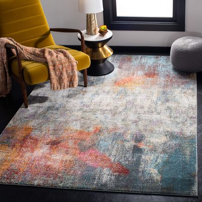 SAFAVIEH Luxor Collection Accent Rug - 2'2" x 5', Ivory & Blue, Handmade Modern Abstract, Ideal for High Traffic Areas in Entryway, Living Room, Bedroom (LUX312A)