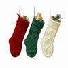 Meiosuns Christmas Stockings Cable Knit Stocking Christmas Decorations Goodie Bags Gift Fireplace Xmas Tree Stocking Ornaments for Holiday Family Friends (Burgundy Green Ivory, Length 18",Pack of 3) view 1