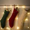 Meiosuns Christmas Stockings Cable Knit Stocking Christmas Decorations Goodie Bags Gift Fireplace Xmas Tree Stocking Ornaments for Holiday Family Friends (Burgundy Green Ivory, Length 18",Pack of 3) view 2