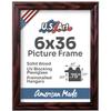 US Art Cherry 6x36 Picture Frame .75" Inch Wide - Cherry Wall Decor Handmade Solid Wood Frames with Preinstalled Hangers and UV Blocking Plexiglass 36x6 Frame view 2