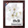 US Art Cherry 19x31 Picture Frame .75" Inch Wide - Cherry Wall Decor Handmade Solid Wood Frames with Preinstalled Hangers and UV Blocking Plexiglass 31x19 Frame view 1