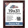 US Art Cherry 19x31 Picture Frame .75" Inch Wide - Cherry Wall Decor Handmade Solid Wood Frames with Preinstalled Hangers and UV Blocking Plexiglass 31x19 Frame view 2